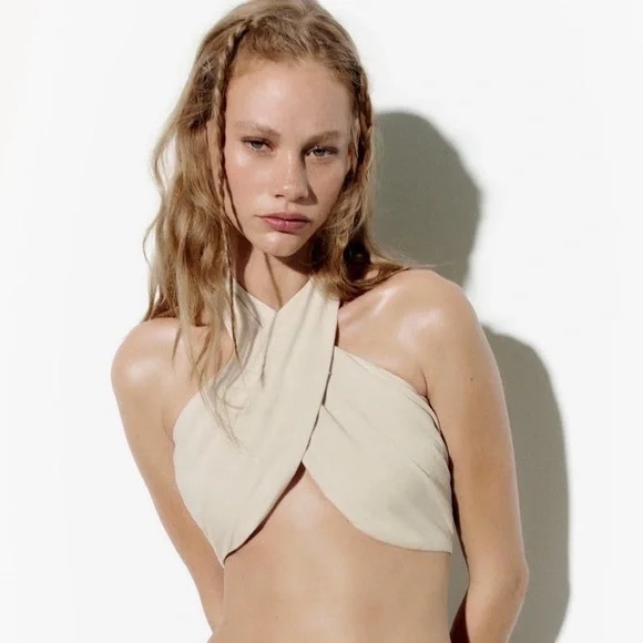 Zara Tops - Zara Beige Halter Top